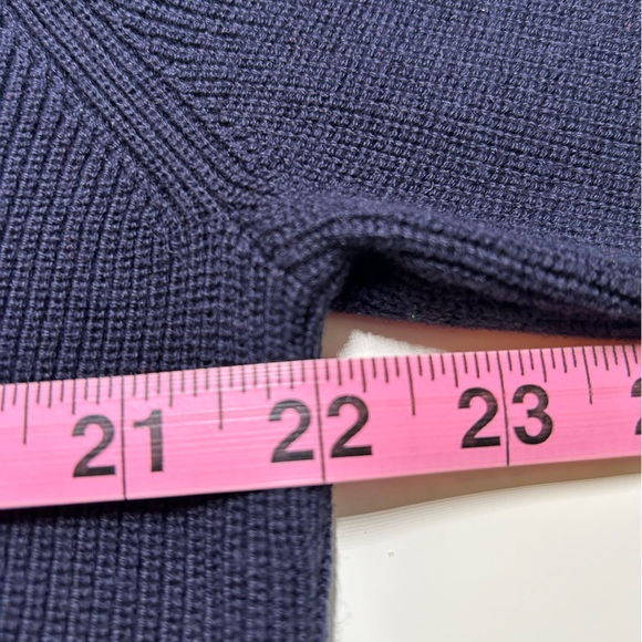 NWT Peter Millar Men Sweater M Cowes Navy Cotton Wool Rib Knit 1/4 Zip Pullover - Picture 10 of 13